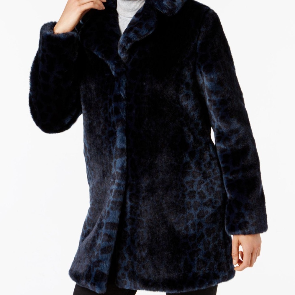 Laundry by Shelli Segal Leopard-Print Faux-Fur Coat - Picture 6 of 7